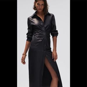 ZARA LEATHER SHIRT DRESS